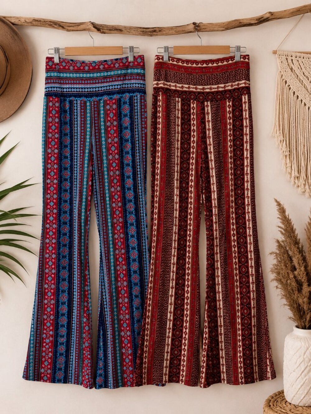 Boho Flare Pants Bundle Size Large Hippie Festival Bell Bottom Yoga Earthy Set